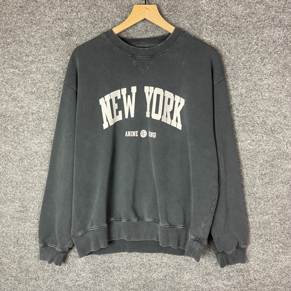 Anine Bing University NewYork Sweatshirt Graphic Pullover Crewneck Large